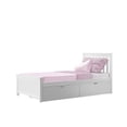 thumbnail image 3 of Max & Lily Twin Bed Frame with Storage Drawer, Solid Wood Platform Bed for Kids, White, 3 of 11