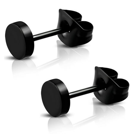 - Stainless Steel Illusion Round Circle Button Stud Post Earrings