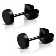 Stainless Steel Illusion Round Circle Button Stud Post Earrings