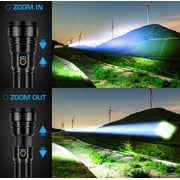 Rechargeable Flashlights 900000 High Lumens, High Power Led Flashlight, XHP70.2 Powerful Tactical Flashlight with Zoomable, 5 Modes, IPX7 Waterproof, Flashlight for Camping, Hiking, Emergencies