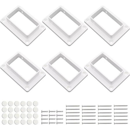 2″ X 3.5″ White Vinyl Fence Brackets, Slotted Handrail Bracket Kit with Screws f