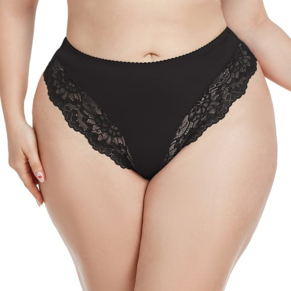 Velaura Fit for plus Size Underwear Size 14 Lifter Panties No Padding Womens Day of The Underwear Girls 90s Panties Womens Panties Lace High Cut Women's Plus Size Sexy Lace Trimmed Breathable