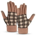 thumbnail image 2 of Dalrosia Winter Plaid Gloves Winter Touchscreen Gloves Texting Phone Windproof Gloves for Women Men, 2 of 3