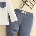 thumbnail image 4 of NOLDARES Toddler Baby Boy Set Clothes Long Sleeve Cute Print Tee Sweatpants Elastic Waist Casual Winter Outfits 2Pcs Size:18-24 M,Blue, 4 of 6