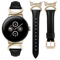 TOYOUTHS Leather Bands Compatible with Google Pixel Watch 3 (41mm)/Pixel Watch 2/Pixel Watch, Stylish Women’s Google Pixel 2 Watch Band with C-Shape Metal Buckle