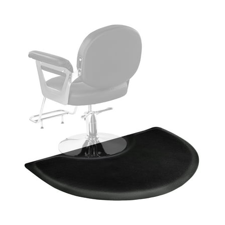 VEVOR Salon Mat for Hair Stylist, 3 x 4 FT Semi-circle Salon Chair Mat, 1/2-inch Thickened Anti Fatigue Barber Shop Floor Mat with Round Cut Out, Easy-to-Clean PVC Surface & Anti-Trip Beveled Edges
