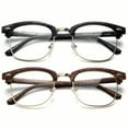 thumbnail image 3 of Classic Half Frame Clear Lens Glasses Non Prescription Eyeglasses for Men & for Women, 3 of 4
