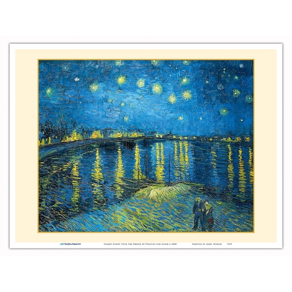 Starry Night Over the Rhone - From an Original Color Painting by Vincent van Gogh c.1888 - Master Art Print (Unframed) 9in x 12in