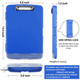 thumbnail image 4 of 2X Clip Board Organizer Clipboards with Storage Nursing Clipboard Foldable File Folder Plastic Clipboard (Blue), 4 of 7