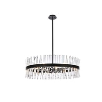 Serephina 36 inch crystal round chandelier light in black