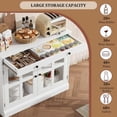 thumbnail image 4 of Buffet moderne avec porte en verre et tiroir, 90 cm, blanc, 4 of 18