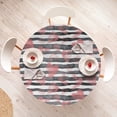 thumbnail image 4 of Ambesonne Valentine's Day Fitted Round Tablecloth, Grunge Line Hearts, 45"- 56" Diameter, Dark Coral Coral Dimgray, 4 of 5