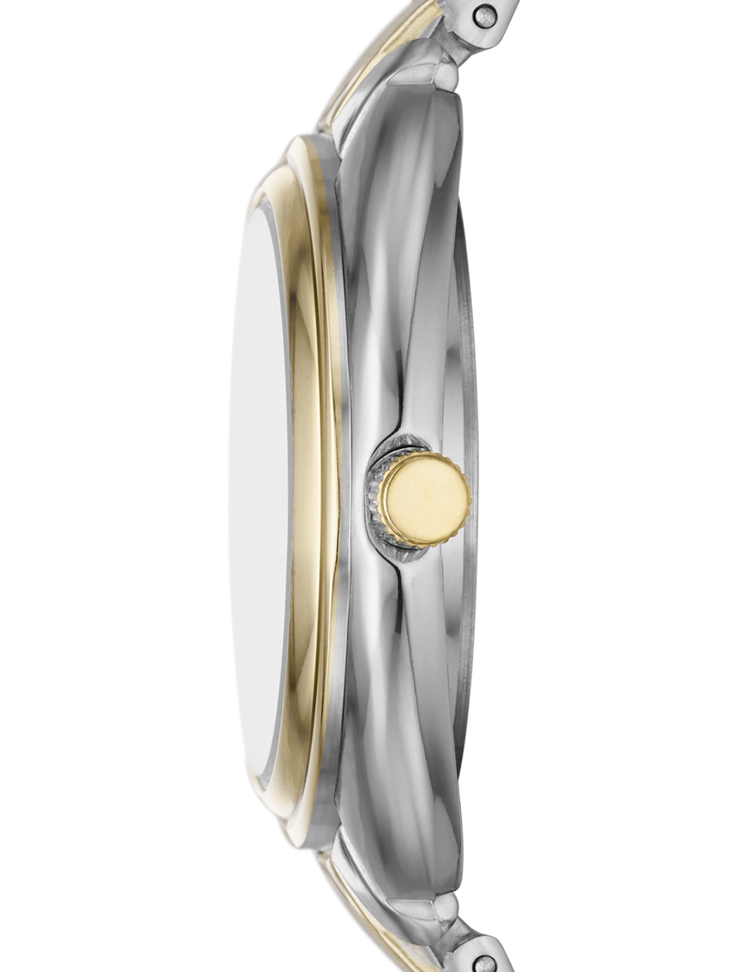 Time & Tru Women's Wristwatch: Two Tone Silver and Gold Round Case, 3 Link Bracelet (FMDOTT098)