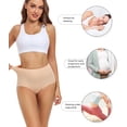 thumbnail image 4 of Ropa interior posparto Wirarpa para mujer, algodón, color beige, paquete de 4, 4 of 4