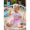 thumbnail image 5 of BemeyourBBs Newborn Baby Girl My First Mothers Day Outfits Letter Print Round Neck Short Sleeve Romper Floral Tulle Tutu Skirts Set Headband 3Pcs Infant Girl Spring Summer Clothes, 5 of 9