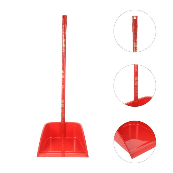 BESTYASH Red Dustpan with Metal Handle Upright Design for Efficient Home and Office Cleaning