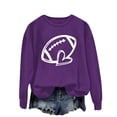 thumbnail image 4 of Holzkary Women's Football Game Day Sweatshirt Women's Rugby Printed Pullover Round Neck Casual Graphic Print Oversized Crewneck Sweatshirts Long Sleeve Pullover for Gameday Hoodies Purple Xl, 4 of 4