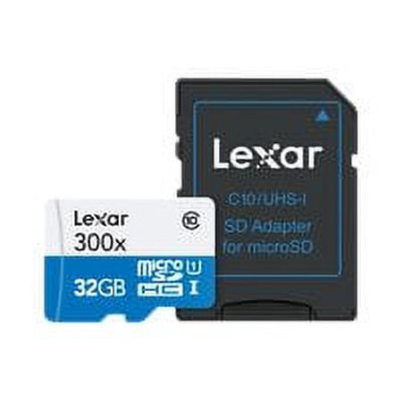 UPC: 0650590193813 | Lexar High Performance – Flash memory card (microSDHC to SD adapter included) – 32 GB – UHS Class 1 / Class10 – 300x – microSDHC