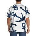 thumbnail image 3 of Kdxio Men'S Hawaiian Shirt For Men Short Sleeve Shirt Navy Blue Anchor Summer Casual Holiday Beach Button Down T-Shirts, 3 of 5