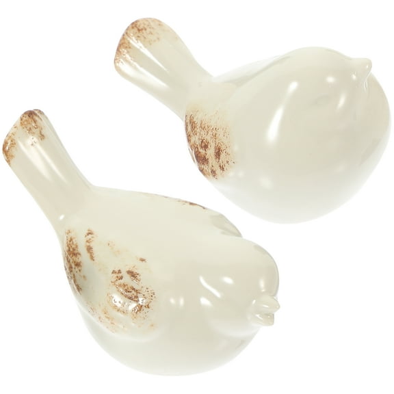 Hieromout Set of 2 Ceramic Bird Figurines, Abstract Modern Sculptures for Home Decor, Tabletop Ornaments, Stylish Living Room Accents