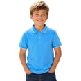 thumbnail image 2 of Boys Uniform Polo Shirts Short Sleeve Collared Back to School Clothes | Fall Winter Casual Slim Fit Athletic Tops, Tees & Shirts Button Up Golf Shirts Kids Outdoor Wear Sky Blue,10-11 Years, 2 of 7