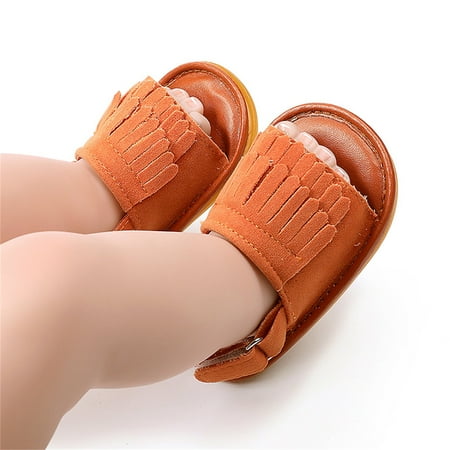 

TOWED22 Shoes For Toddler Girls Infant Boys Girls Open Toe Tassels Shoes First Walkers Shoes Summer Toddler Baby Sandals Girl Brown