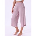 thumbnail image 2 of DARING DIVA Women's Capri Lounge Yoga Cropped Summer Casual Wide Leg Pants XS Pink, 2 of 7