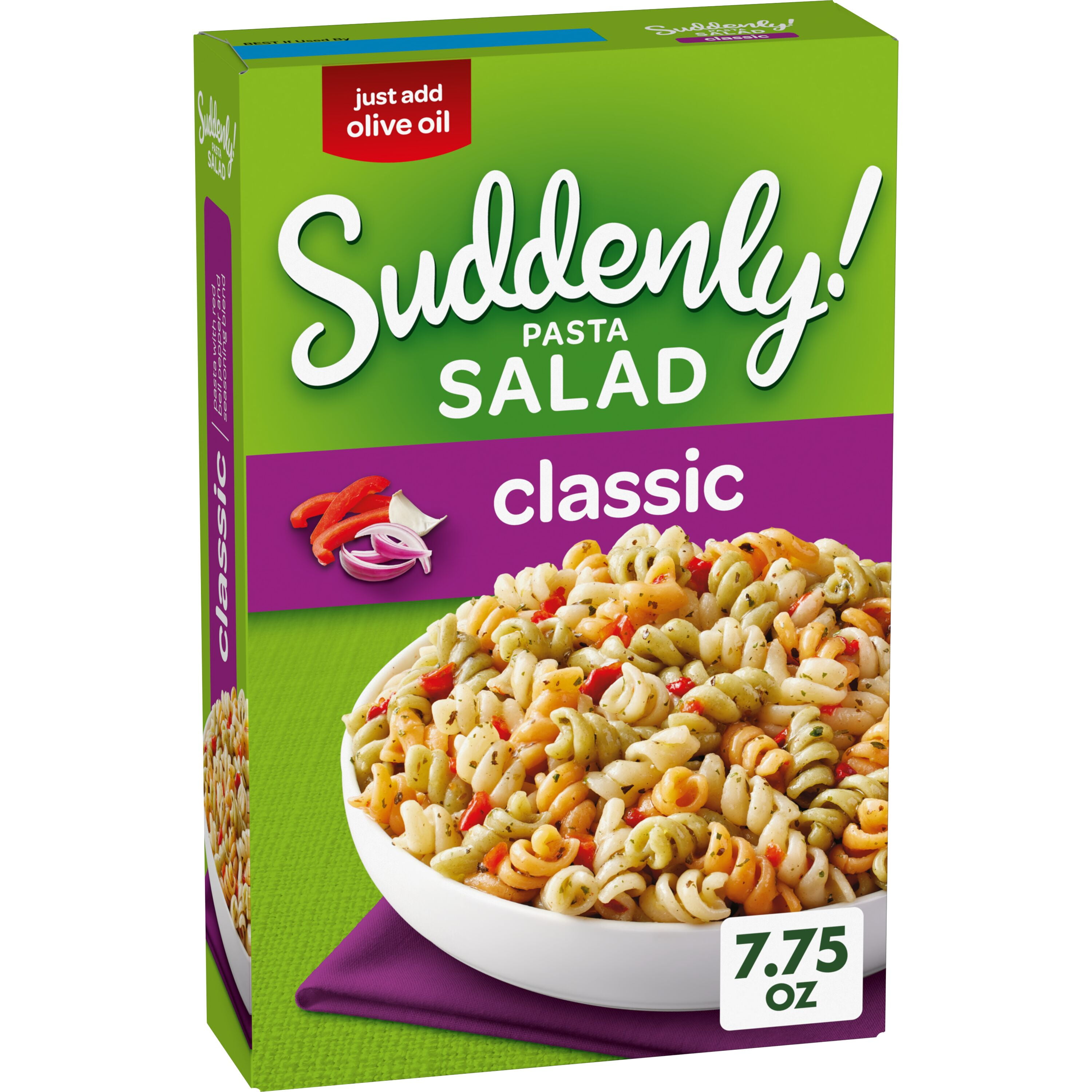 (12 pack) Suddenly Salad Classic Pasta Salad Mix with Red Peppers & Seasoning, 7.75 oz Box