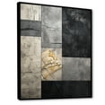 thumbnail image 2 of Designart "Urban Cubist Stones in Grey and Black I" Abstract Framed Wall Art - Modern Black Abstract Cubism Entryway Framed Wall Art Print, 2 of 6