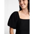 thumbnail image 5 of Time and Tru Women's Mini Dress with Puff Sleeves, Sizes XS-XXXL, 5 of 6