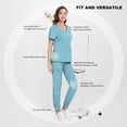 thumbnail image 2 of VIAOLI Scrubs Set for Women Nurse Uniform Jogger Set Stretch Top & Pants with Multi Pocket for Nurse Workwear, 2 of 7
