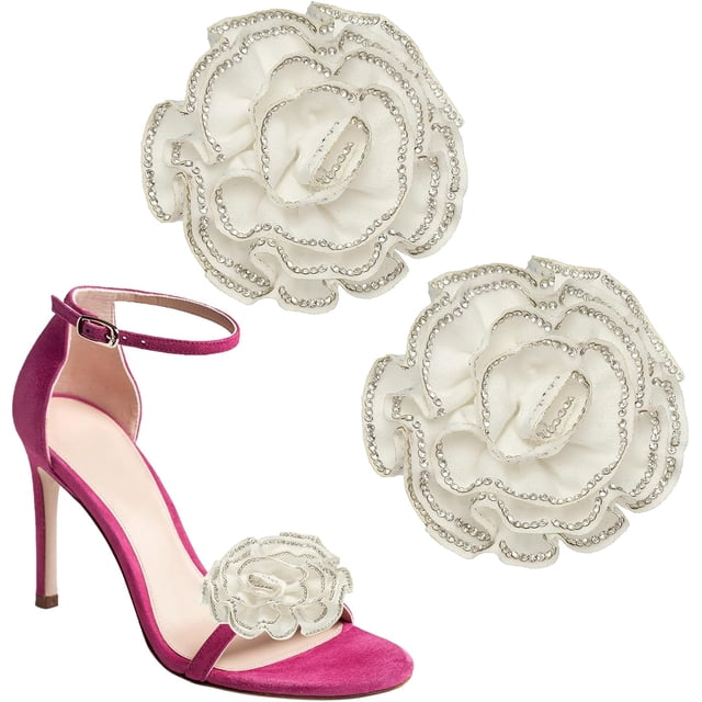 Decorative Shoe Clips, Removable Bow Clip Flower Rhinestone Charms for Women Dress High Heels Accessories