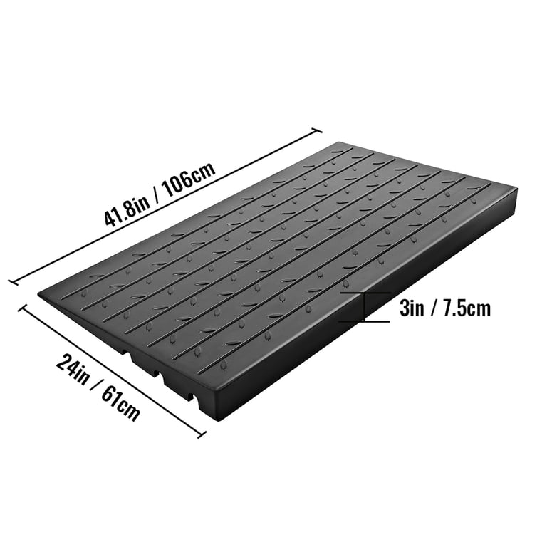 KFFKFF Rubber Threshold Ramp, 3-Inch Rise Cable Channels photo 8