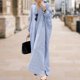 thumbnail image 4 of Camisa holgada a rayas Vestido maxi Cárdigan informal con botones Vestido de viaje diario (XL) Azul Hugtrwg Para estrenar, 4 of 6