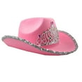 thumbnail image 4 of Tittly Cowboy Hat Western Hat Women's Sequin Crown Cowboy Hat Western Cowboy Hat party hats Hats for Women Pink One Size, 4 of 5