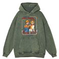thumbnail image 3 of Sudadera con capucha retro desgastada con lavado Garing For Your Hell Hound para hombre, 100 % algodón, estilo hip hop, ropa de calle, jersey de gran tamaño, 3 of 5