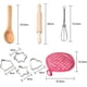 thumbnail image 5 of Juego de cocina y repostería para niños de 11 piezas con delantal, gorro de chef, guante de horno y otros utensilios de cocina para el juego de rol de chef infantil, color rosa, 5 of 5