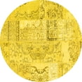 thumbnail image 1 of Ahgly Company Indoor Round Patchwork Yellow Transitional Area Rugs, 6' Round, 1 of 4