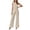 Beige-Trousers Suit, variant on Summer Solid Color Sleeveless Crew Neck Vest and Wide Leg Pants Two Piece Outfit for Women Business Casual Work Beige L