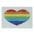 thumbnail image 1 of Vintage Rainbow Cutting Board, Heart Shape with LGBT Flag Design Gay Pride Themed Image with Retro Effect, Decorative Tempered Glass Cutting and Serving Board, Small Size, Multicolor, by Ambesonne, 1 of 1