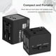 thumbnail image 5 of Adaptador de enchufe de carga rápida universal todo en uno, convertidor de toma de corriente de pared para viajes con 2 puertos USB, 5 of 12