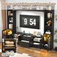 thumbnail image 5 of ChVans 106" W Wall Unit TV Stand with Storage for TVs up to 80", Modern TV Console with LED Lights, Entertainment Center with Bookshelves for Living Room, 5 of 8