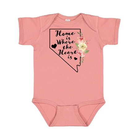 

Inktastic Nevada Home is Where the Heart is with Watercolor Floral Gift Baby Boy or Baby Girl Bodysuit