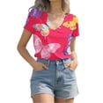 thumbnail image 4 of MEICHEN Plus Size Tops for Women Casual Short Sleeves T Shirts Blouses Summer Fashion Clothing for Women, 4 of 9