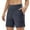 Dark Gray, variant on Women's Athletic Long Yoga Shorts with 2 Big Pockets High Waisted Stretch Straight Leg Bermuda Shorts Pure Color Lightweight Comfortable Walking Running Casual Bottoms Black XL