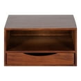 thumbnail image 3 of Kate and Laurel Hutton Modern Floating Shelf, 12.5 x 10 x 7, Walnut Brown, Transitional Floating Desk For Storage and Display, 3 of 8