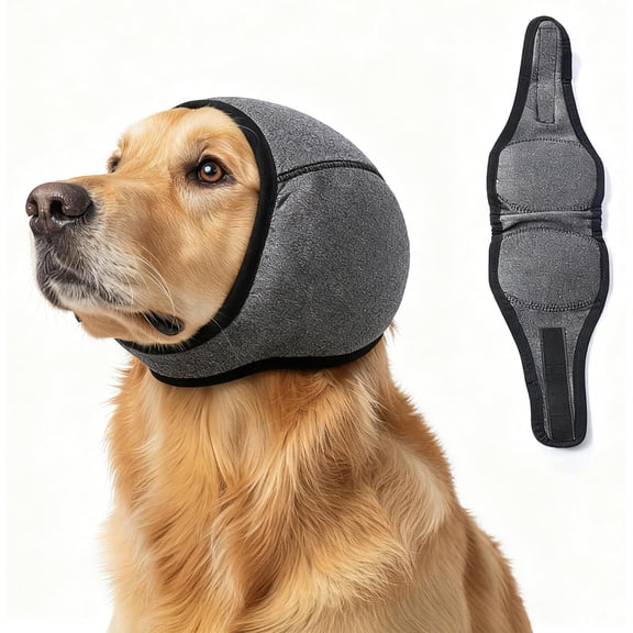 BESTSKY Dog Ear Muffs, No Flap Ear Wraps for Dogs Hematoma - Waterproof Elastic Ear Cover with Calming Hoodie,dog head wrap