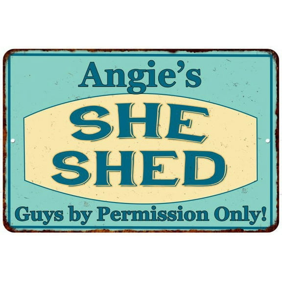 Angie's SHE SHED Metal Sign Wall Decor Gift 8x12 108120039330