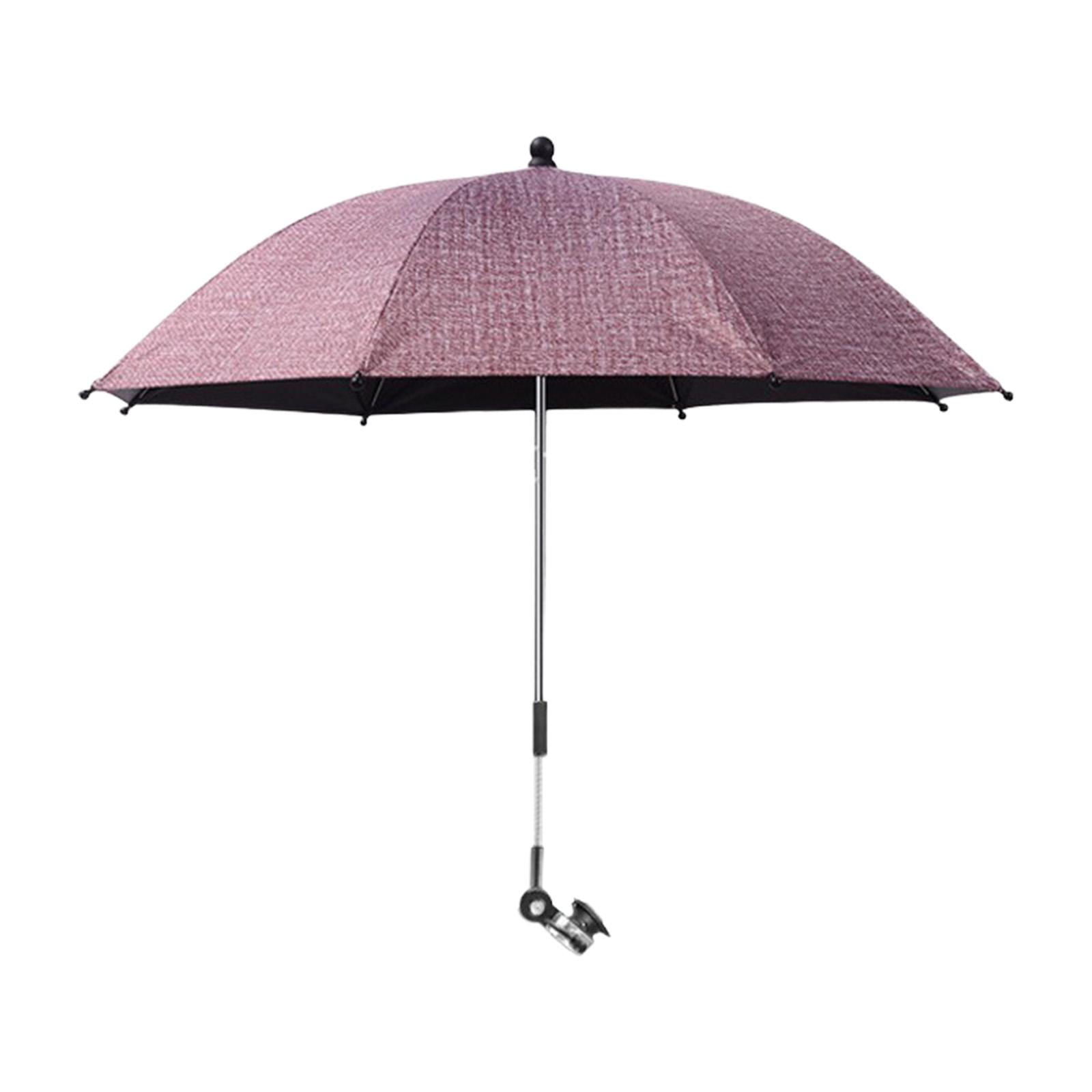 Wswqop Baby Pram Umbrella with Clamp Baby Stroller Parasol Universal Summer 360 Degree red