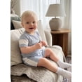 thumbnail image 6 of BemeyourBBs Newborn Baby Boys Summer Clothes Infant Baby Boy Waffle Summer Outfit 0 3 6 12 18 Months Striped Short Sleeve Romper and Elastic Shorts Set 2 Piece Set, 6 of 9
